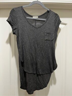 Dark Charcoal V-Neck Pocket Tee